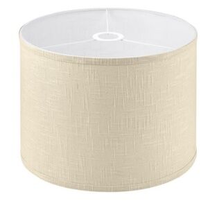 NWT SET of 2 Linen Beige Fabric Drum Pendant Lamp Shades Home Depot
